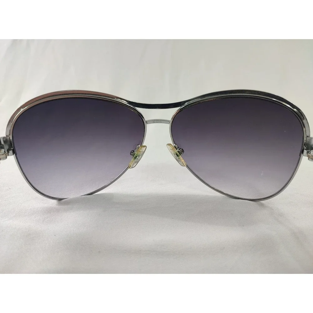 Michael Kors Natalia M2473S Aviator Sunglasses‎ White Silver 64-13-130 Near Mint